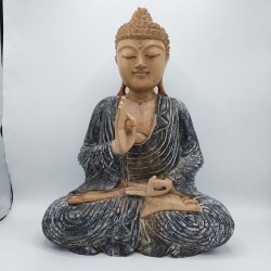 Statua Buddha nero&legno piccola