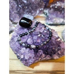 Bracciale Ossidiana e Larvikite Protezione e Sicurezza