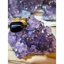 Bracciale Ossidiana, Pirite ed Ematite Tris di Protezione