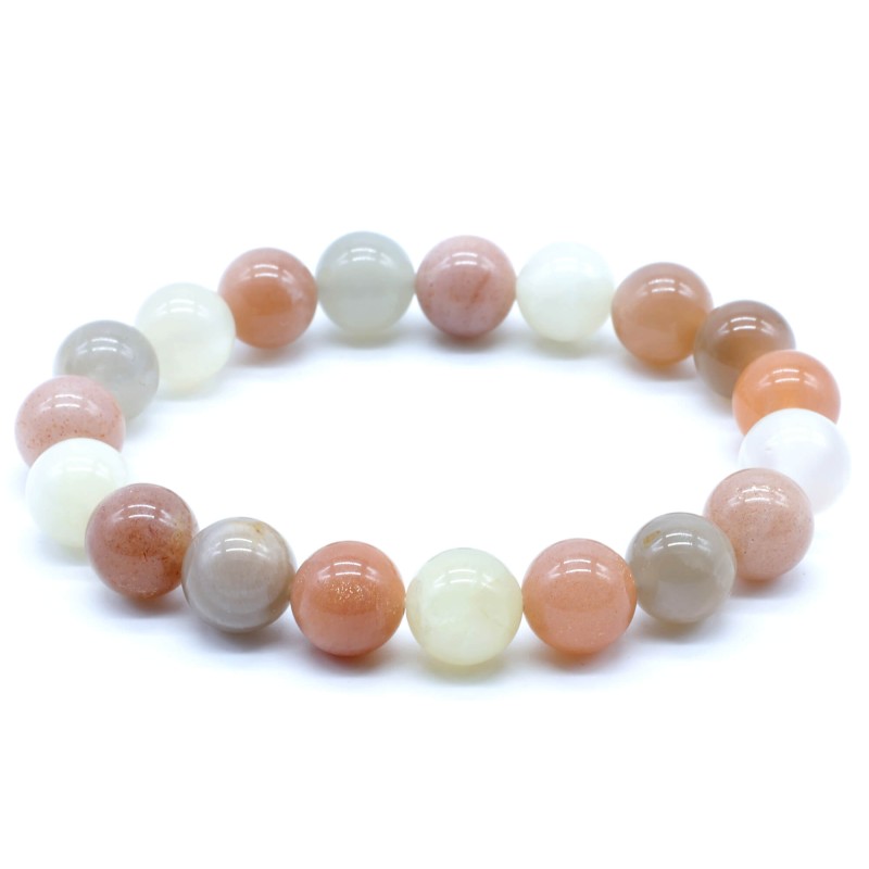 Bracciale Pietra di Luna multicolore 6 mm