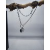 Collana Acciaio Sun protezione con Selenite e Smeraldo