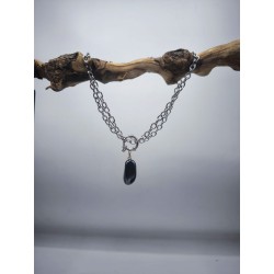 Collana Acciaio Circle protezione con Ematite