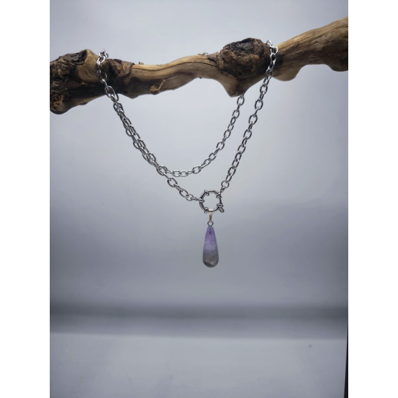 Collana Acciaio Circle protezione con Ametista