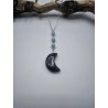 Collana Acciaio Moon protezione con Ametista ed Amazzonite