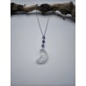 Collana Acciaio Moon protezione con Ametista e Cristallo di rocca