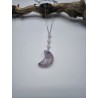Collana Acciaio Moon protezione con Ametista e Quarzo Rosa