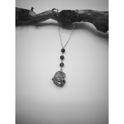 Collana Acciaio Tiger protezione con Occhio di Tigre e Pirite