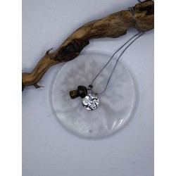 Collana Acciaio Funghetto protezione con Occhio di Tigre