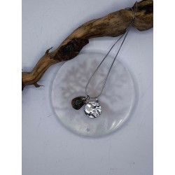 Collana Acciaio Funghetto protezione con Unakite