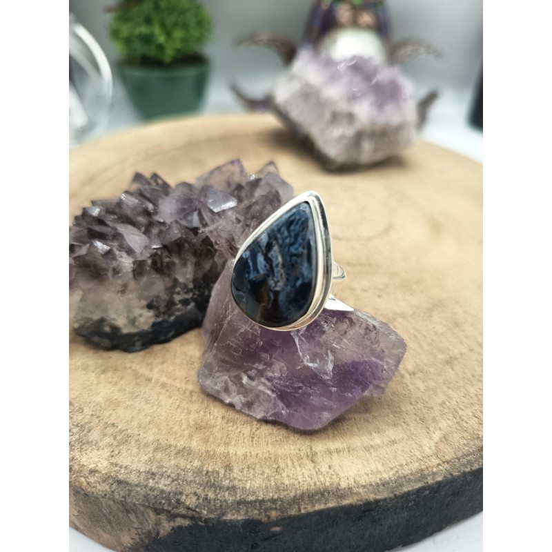 Anello regolabile Pietersite goccia