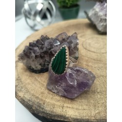 Anello regolabile in Malachite
