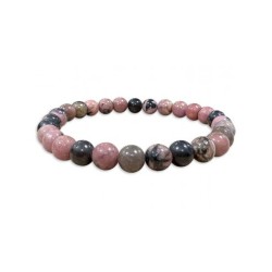 Bracciale in Rodonite Black line 6 mm