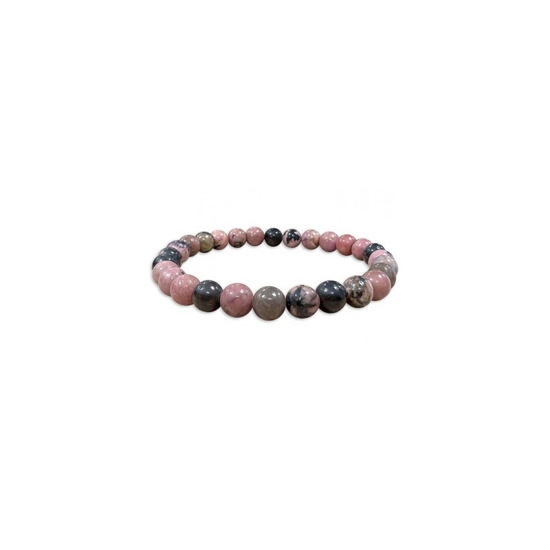 Bracciale in Rodonite Black line 6 mm