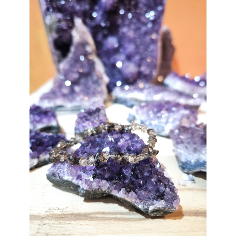 Bracciale Barocco Chips in Quarzo fumè