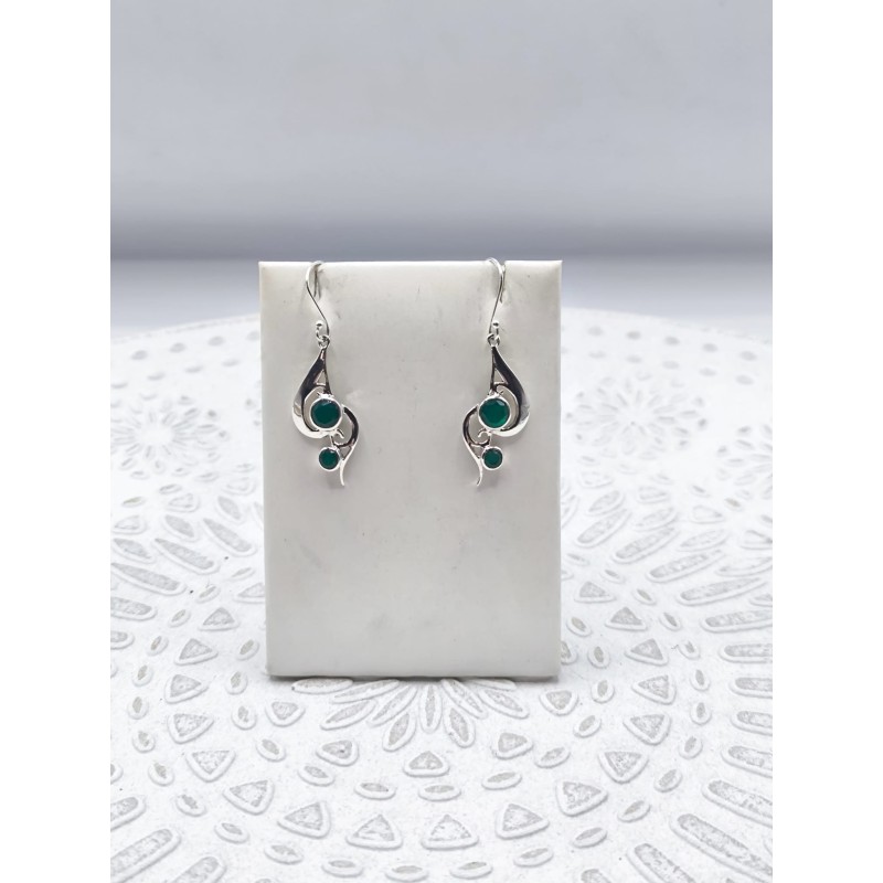 Orecchini Onda in Giada verde