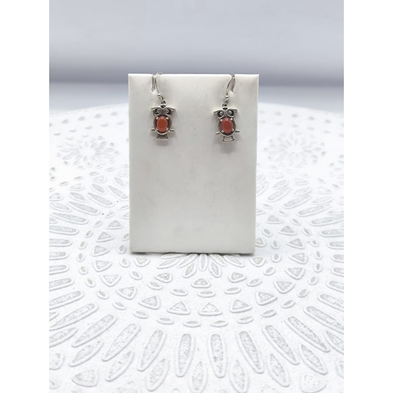 Orecchini Gufo protettore in Corniola