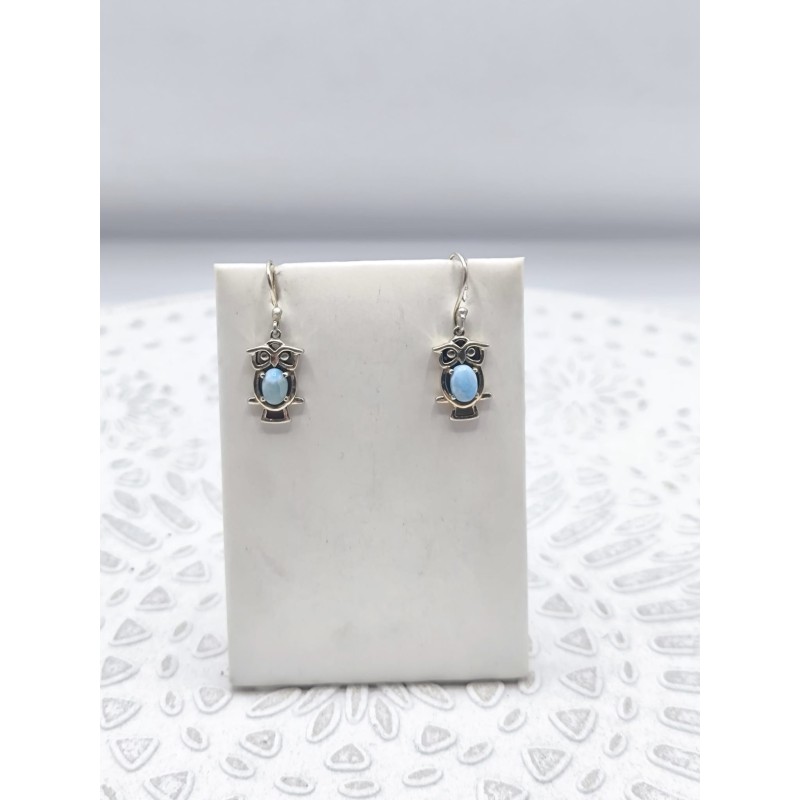 Orecchini Gufo protettore in Larimar