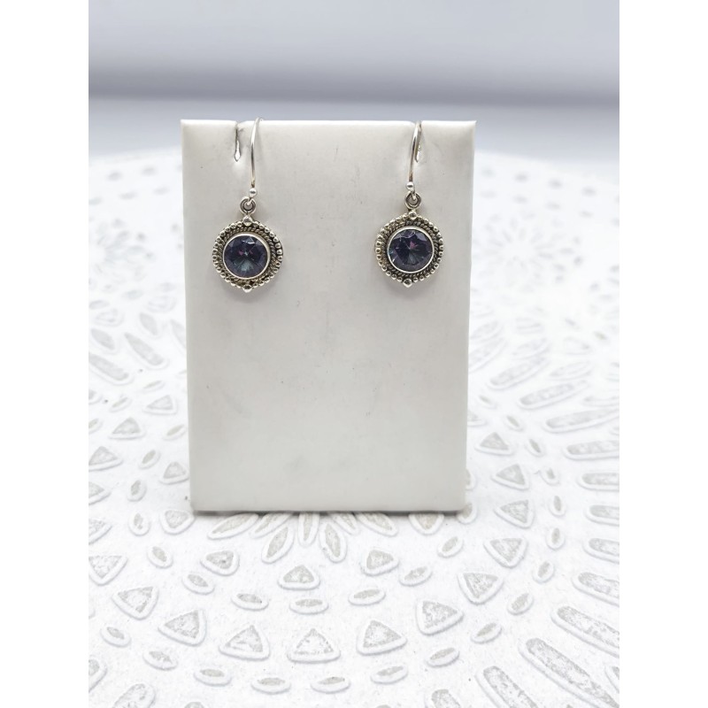 Orecchini Cerchio energetico in Fluorite