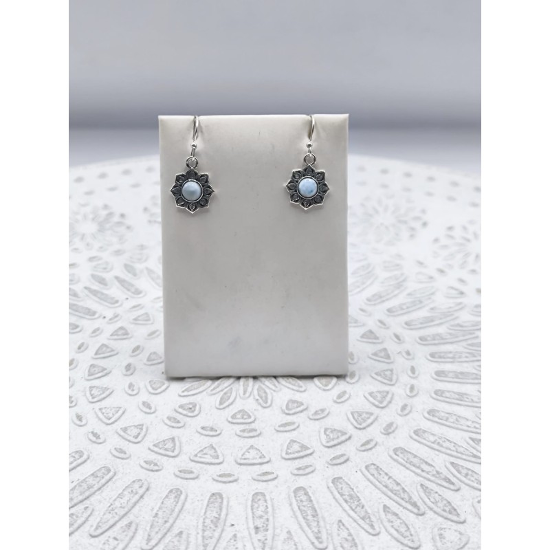 Orecchini Fiore in Larimar