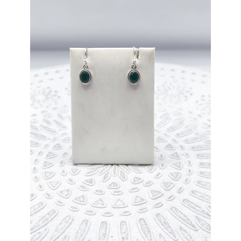 Orecchini Simple in Giada verde