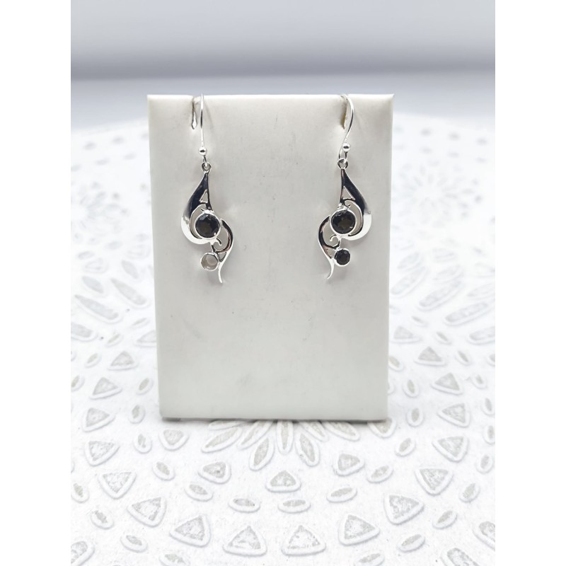 Orecchini Onda in Quarzo fumé