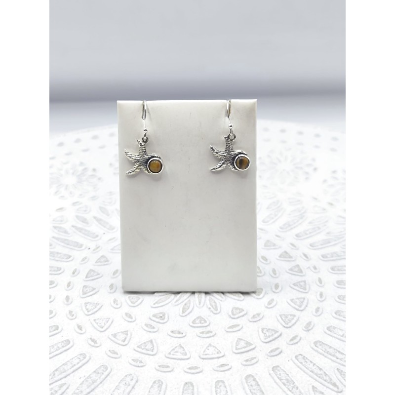 Orecchini Stella in Occhio di Tigre