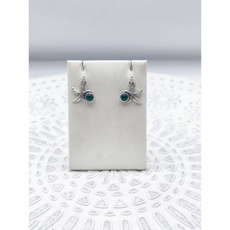 Orecchini Stella in Giada Verde