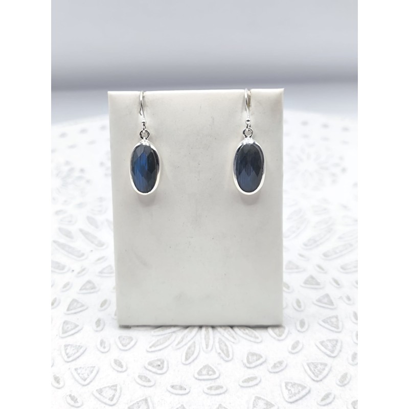 Orecchini Ovale in Labradorite Verde