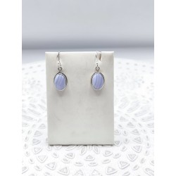 Orecchini Ovale in Calcedonio Blu