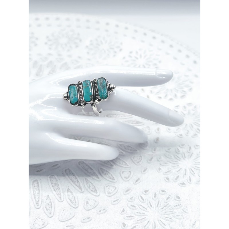 Anello regolabile Triplo Turchese