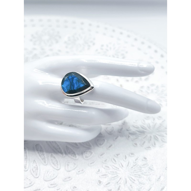 Anello regolabile Goccia Labradorite