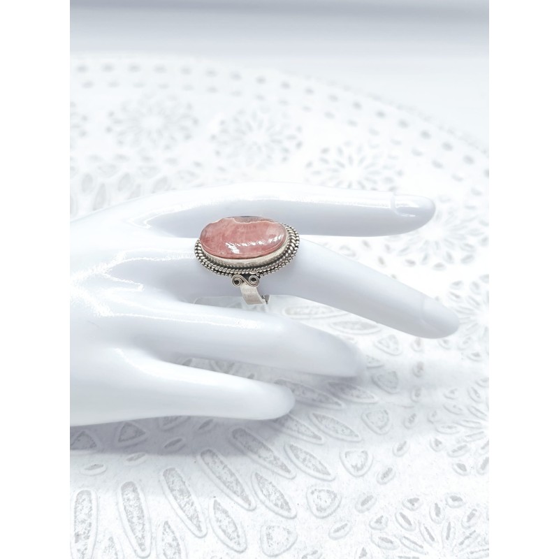 Anello regolabile in Rodocrosite Ovale