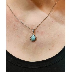 Ciondolo Goccia Labradorite Blu