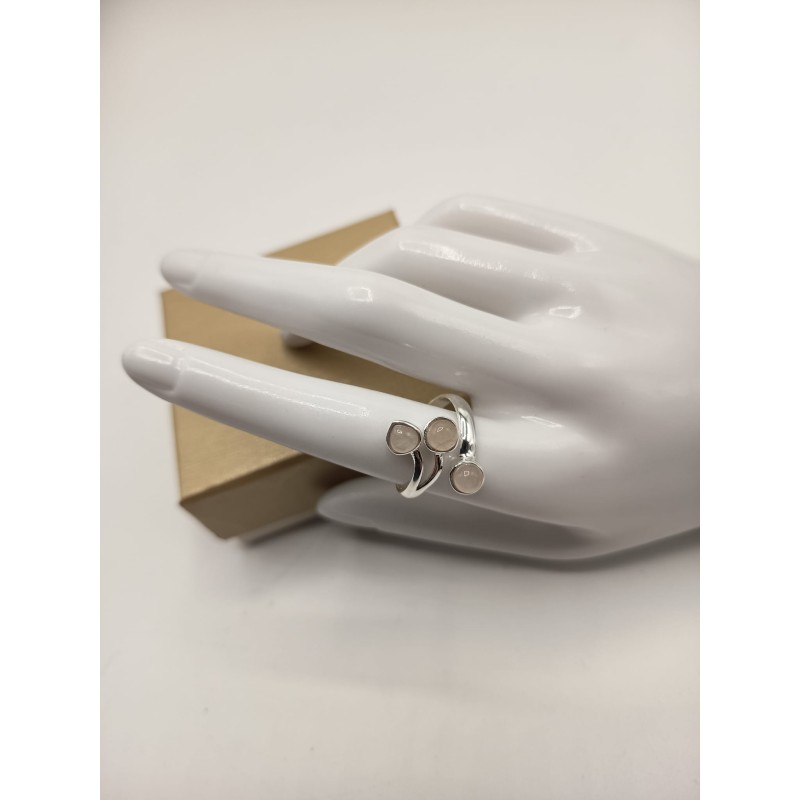 Anello Trio in Quarzo rosa