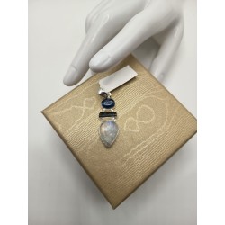 Ciondolo mix Cianite + Moldavite + Labradorite