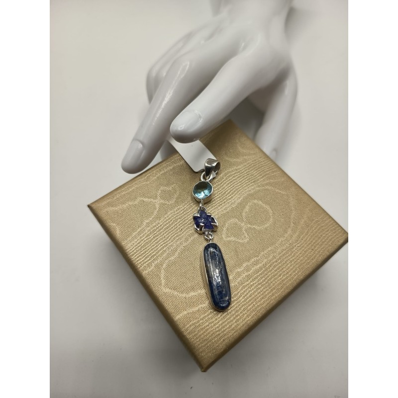 Ciondolo mix Cianite + Tanzanite + Topazio