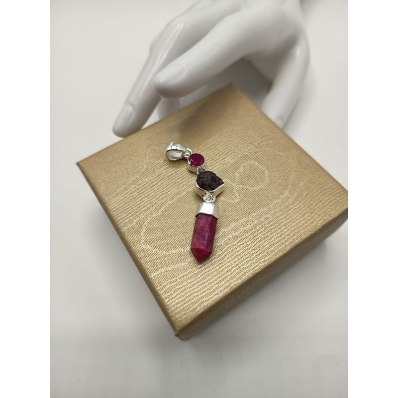 Ciondolo mix Radice di rubino + Granato