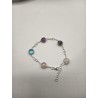 Bracciale mix Circle Quarzo rosa + Labradorite+ Ametista + Topazio