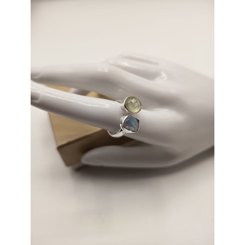 Anello regolabile Opale + Citrino circle