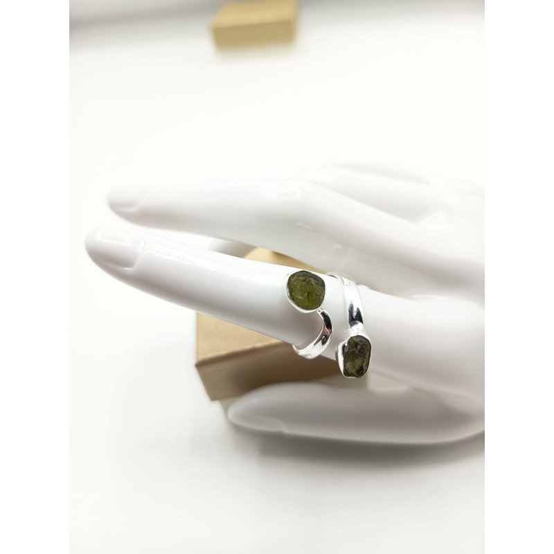 Anello Doppia Moldavite