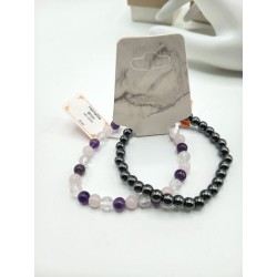 Combo Ametista + Cristallo di Rocca + Quarzo rosa + Ematite